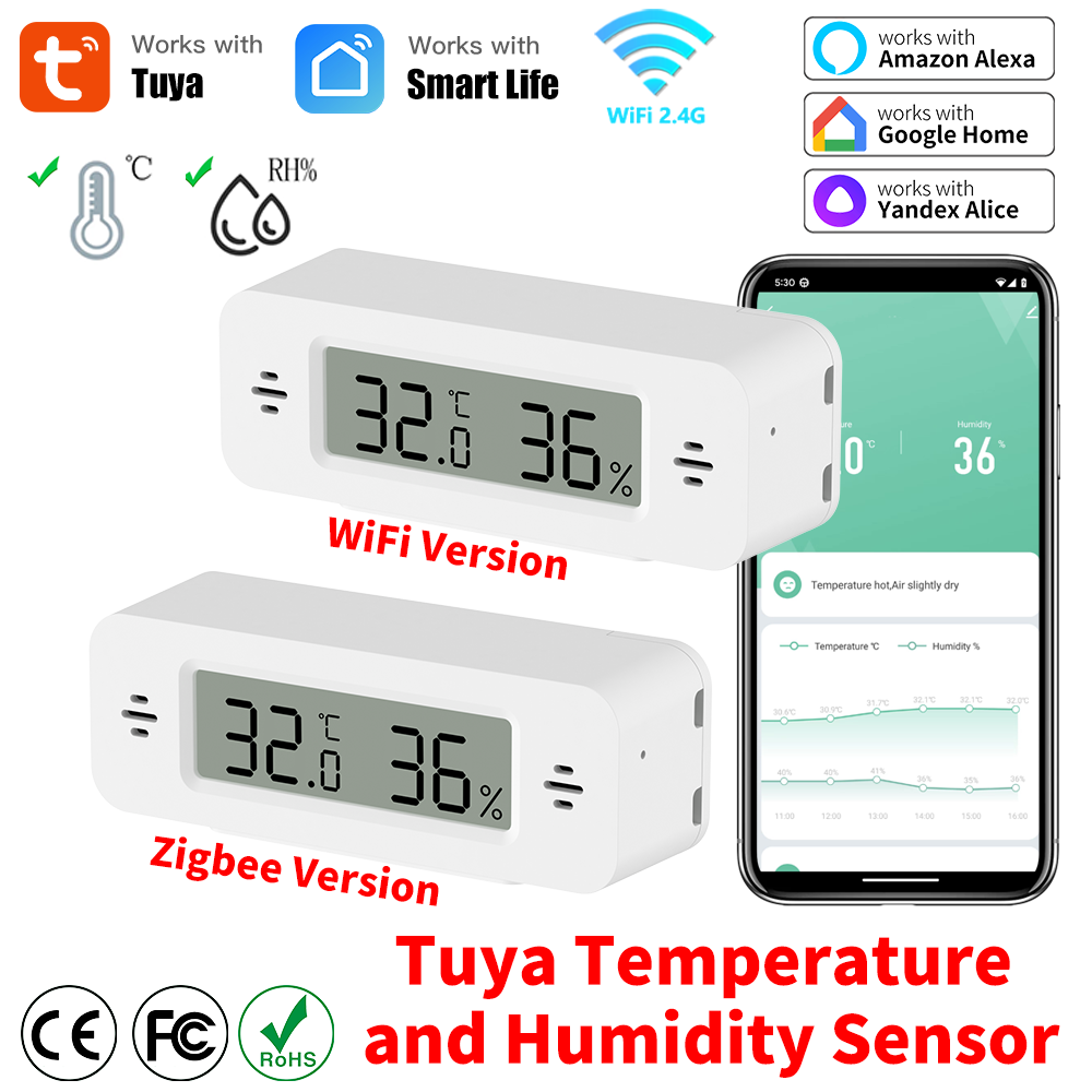 Home Automation Technology - Tuya WiFi/Zigbee Temperature Humidity Sensor Smart