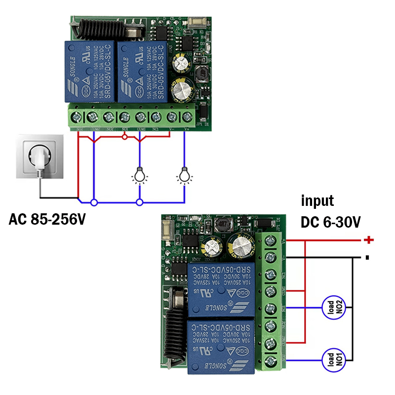 DC 9V 12V 24V AC 85-250V 2CH R - 433Mhz Receiver Module ulasan dan harga