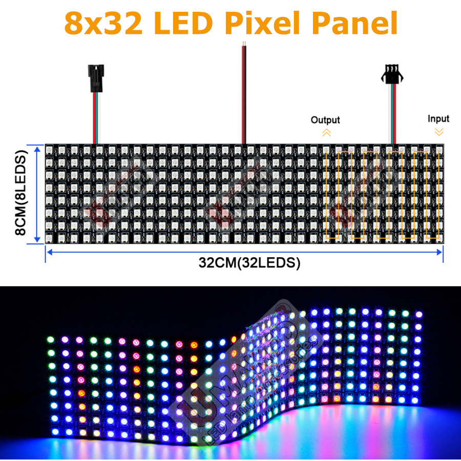 2pcs WS2812B Individually Addr - Rgb Led Matrix 8X8 ulasan dan harga
