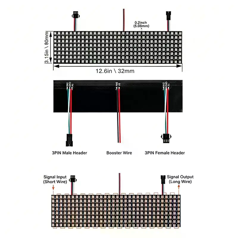 WS2812B Smart Pixel Module Mat - Rgb Led Matrix 8X8 ulasan dan harga