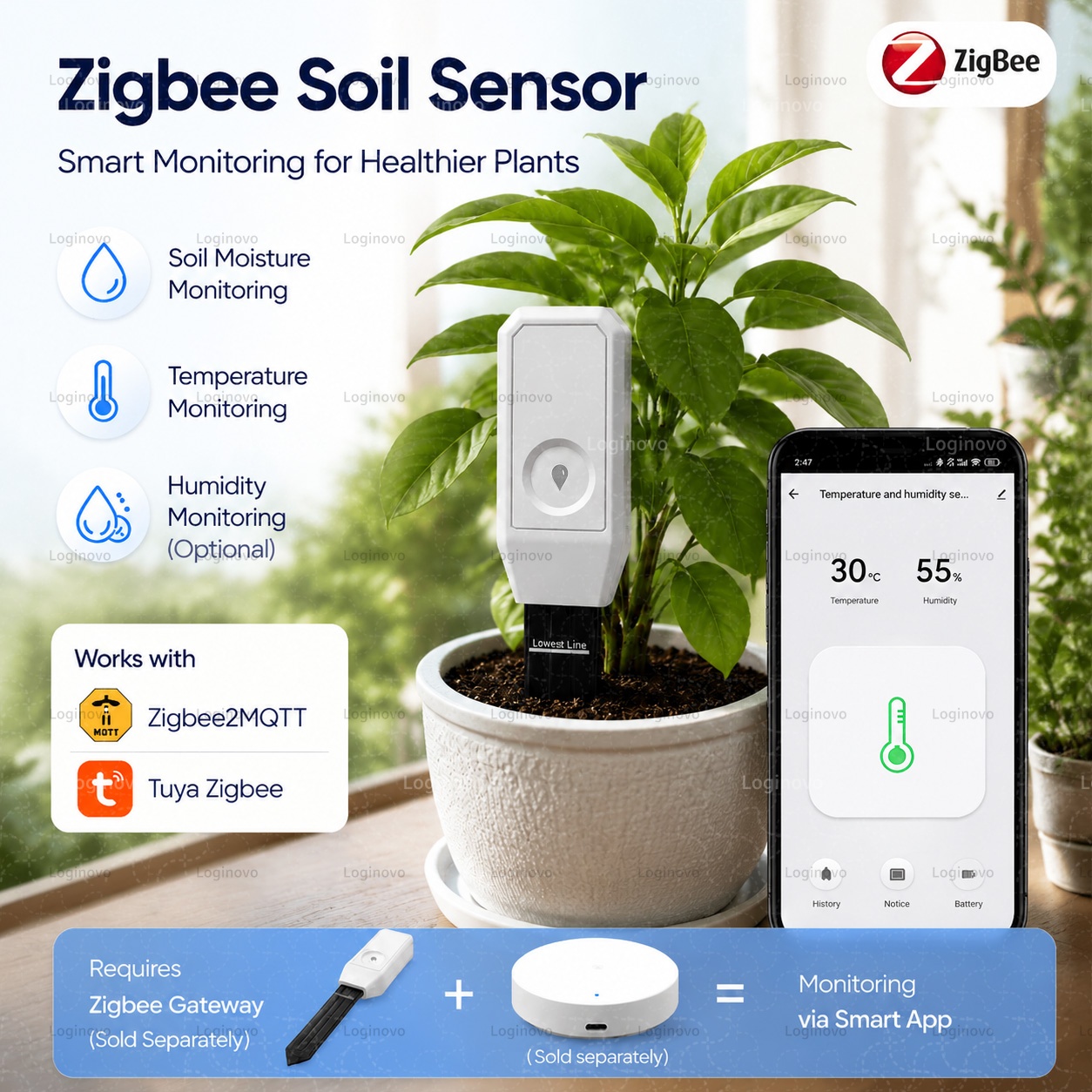 Tuya Zigbee Soil Moisture Test - Home Automation Technology ulasan dan harga